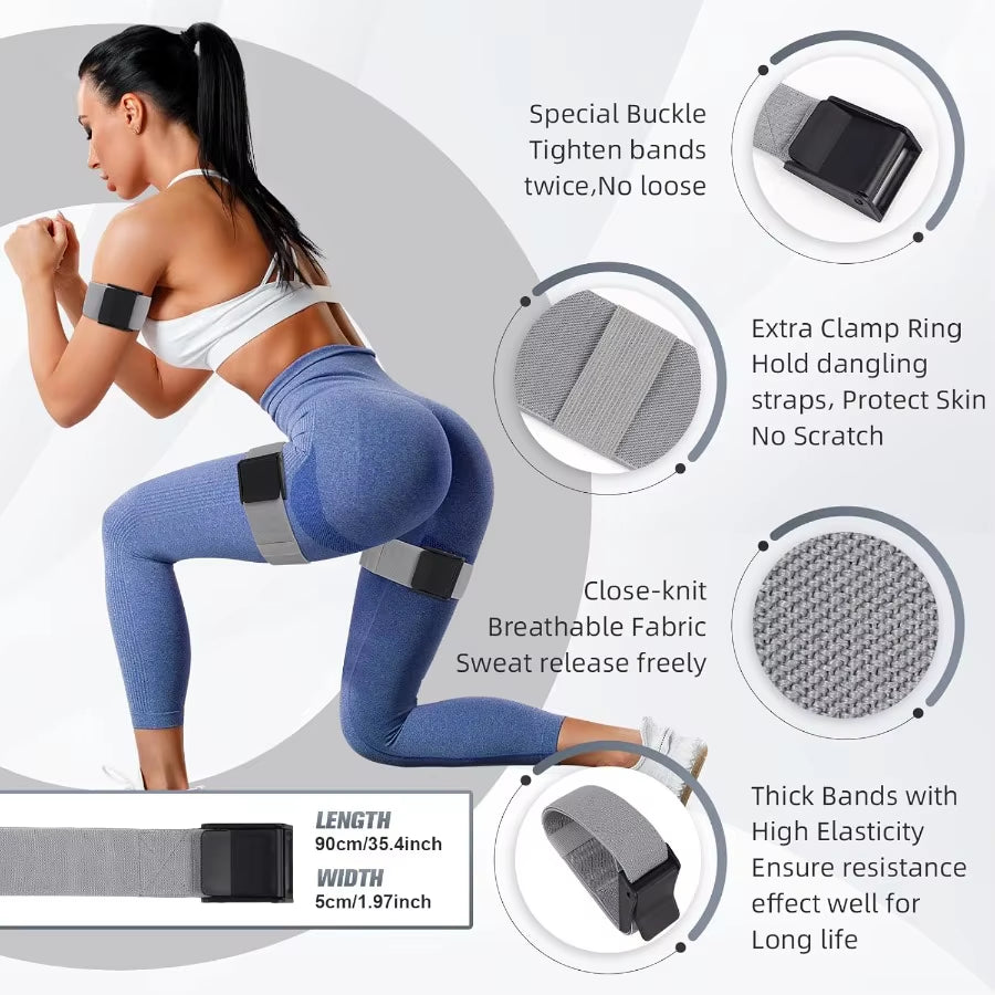 Booty Bands, Blood Flow Restriction Bands, Adjustable Training Bands for Glutes & Hip Building, Occlusion Resistance Bands