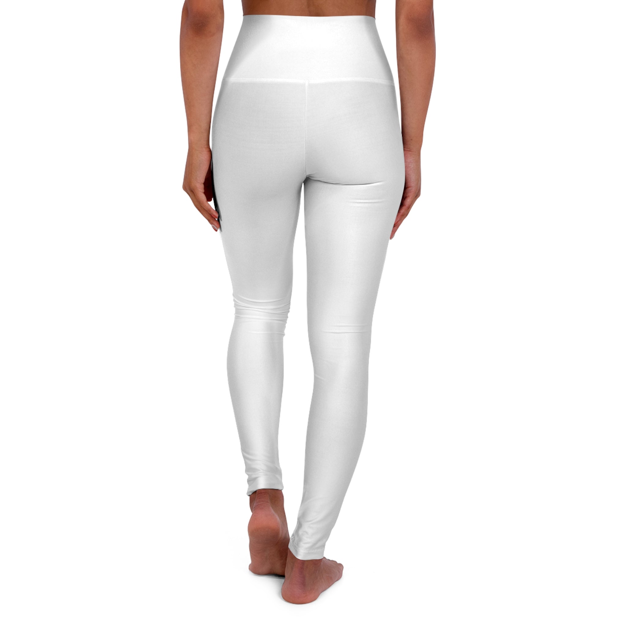 High-Waist White Yoga Leggings — Seamless AOP Activewear