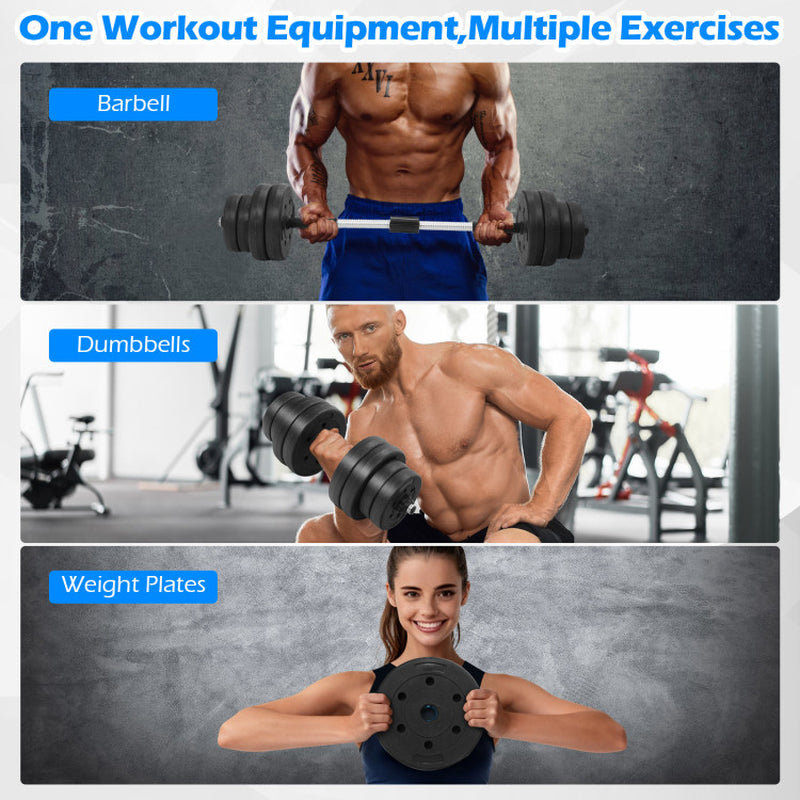 66 Lbs Fitness Dumbbell Weight Set with Adjustable Weight Plates and Handle